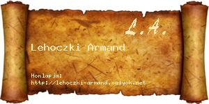 Lehoczki Armand névjegykártya